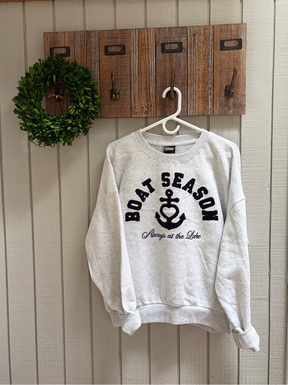 Target Light Gray Crewneck sweatshirt with Navy graphic